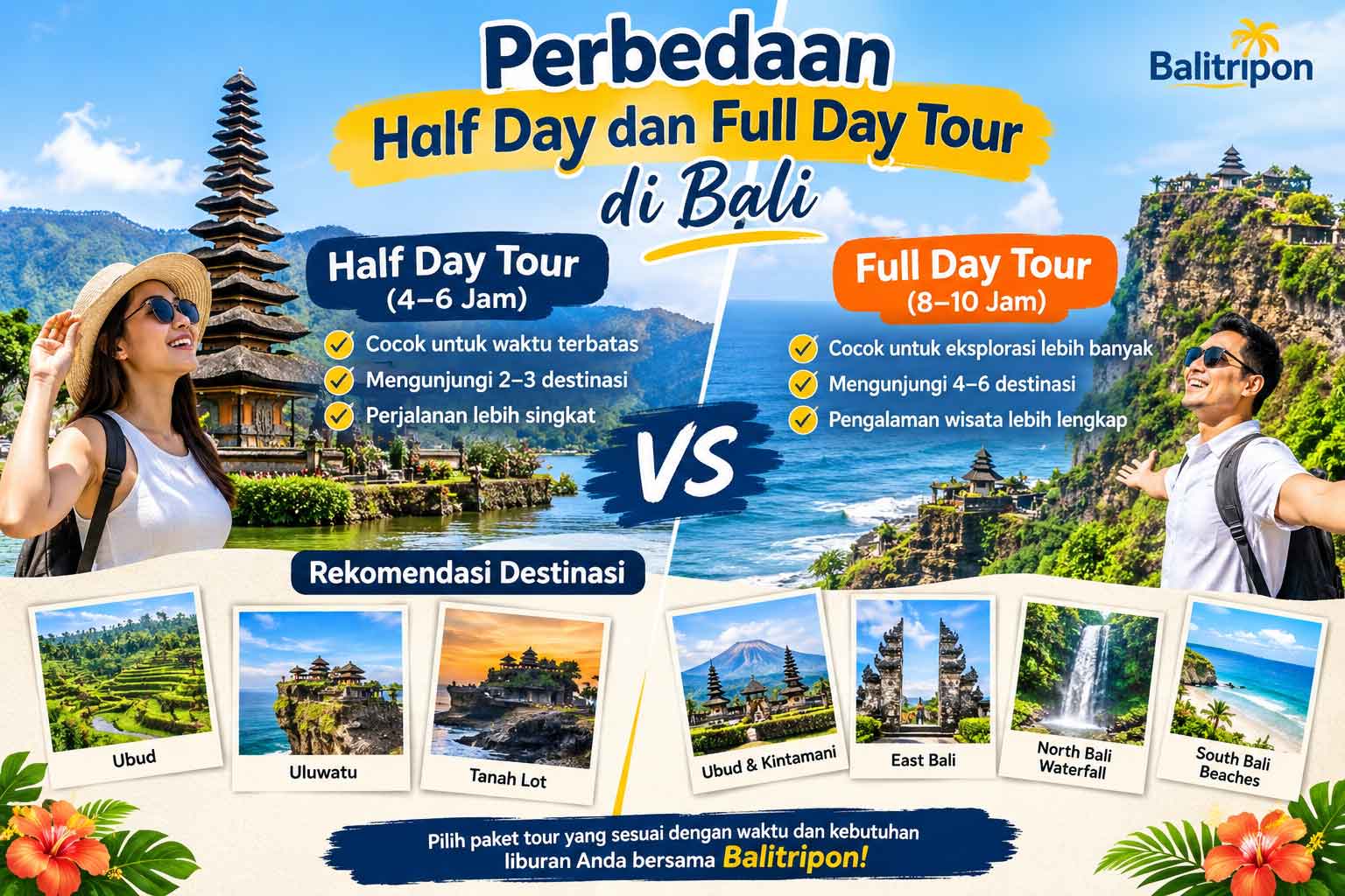 Perbedaan Half Day dan Full Day Tour di Bali